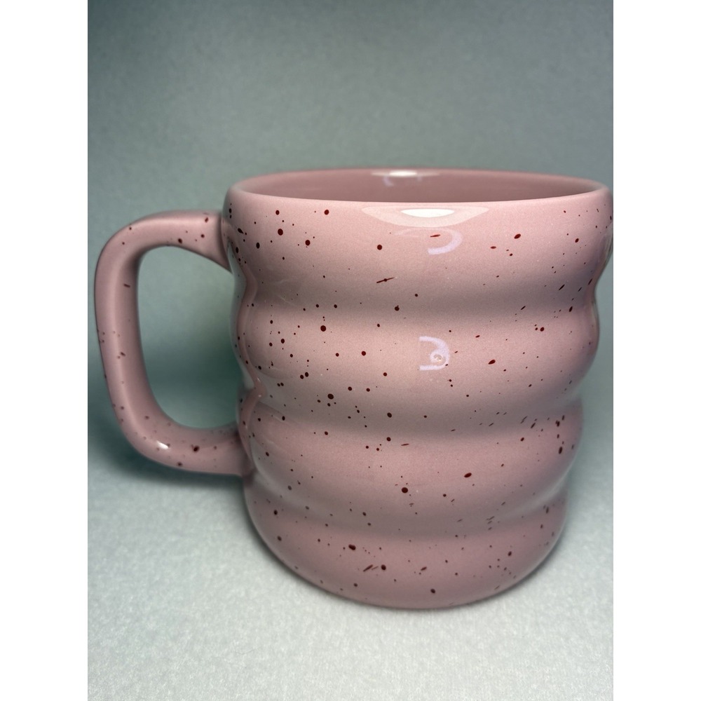 Modern Expression Jumbo Pink Speckled Ceramic Mug Cup 22oz Micro Dish safe
